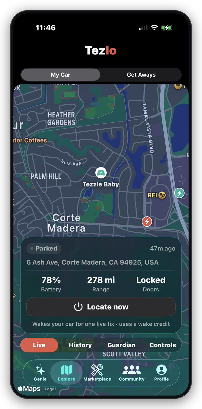 Live Drive map